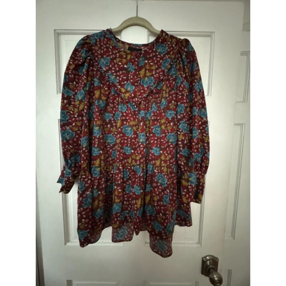 NWOT STYLENANDA Floral Tunic dress/top, Red/Blue.